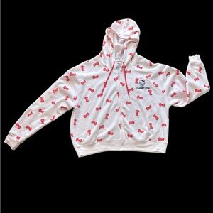 Double XL Hello Kitty Kids White and Red Hoodie